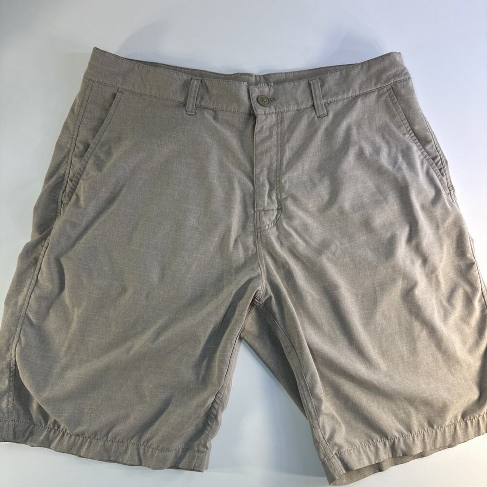 RVCA Duel Purpose Trunk Stretch Swim Gym Golf Running Size 34" Tan Khaki Shorts